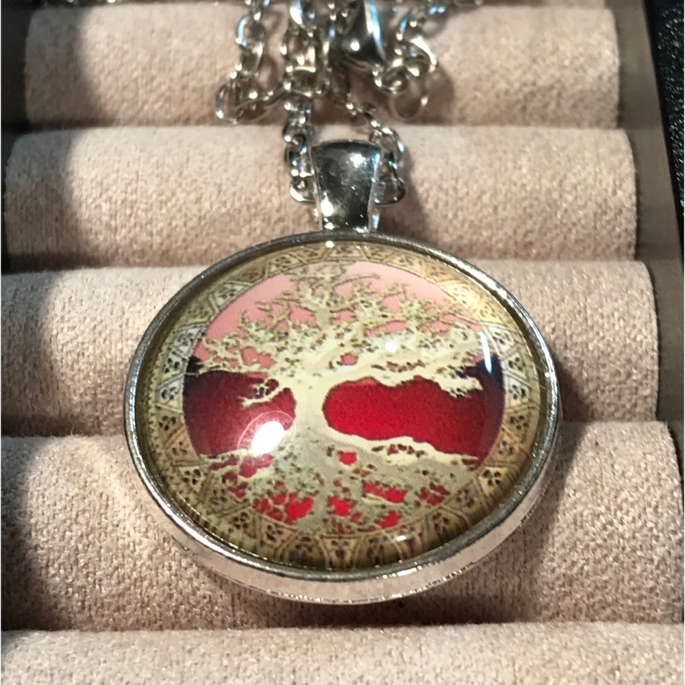 Tree Of Life Pendant Silver Plate w/ 18” Chain